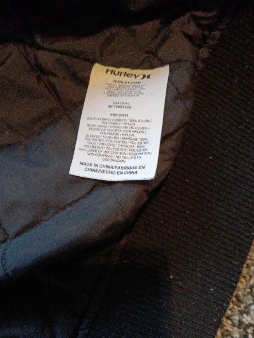 Hurley Black Lightweight Hooded Shirt Jacket